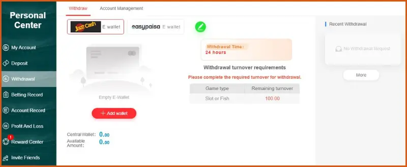 Deposit and Withdrawal